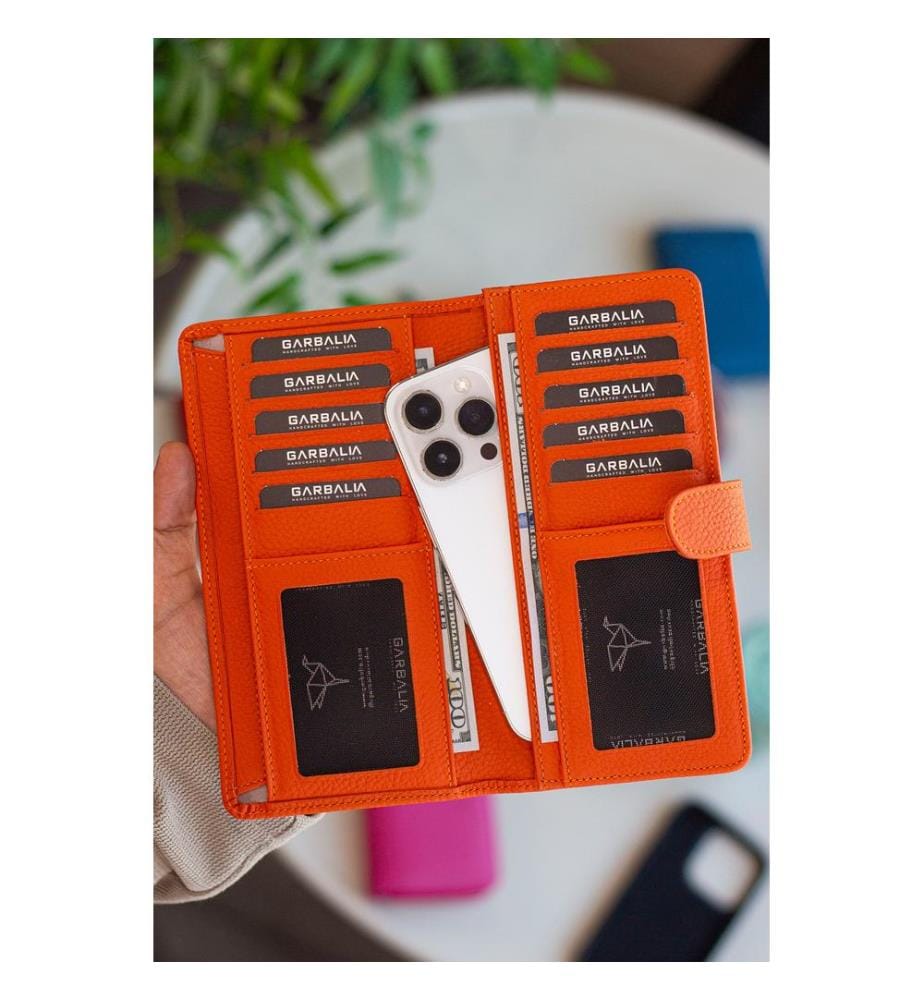 Unisex-Geldbörse, 100 % PU-Leder, Orange