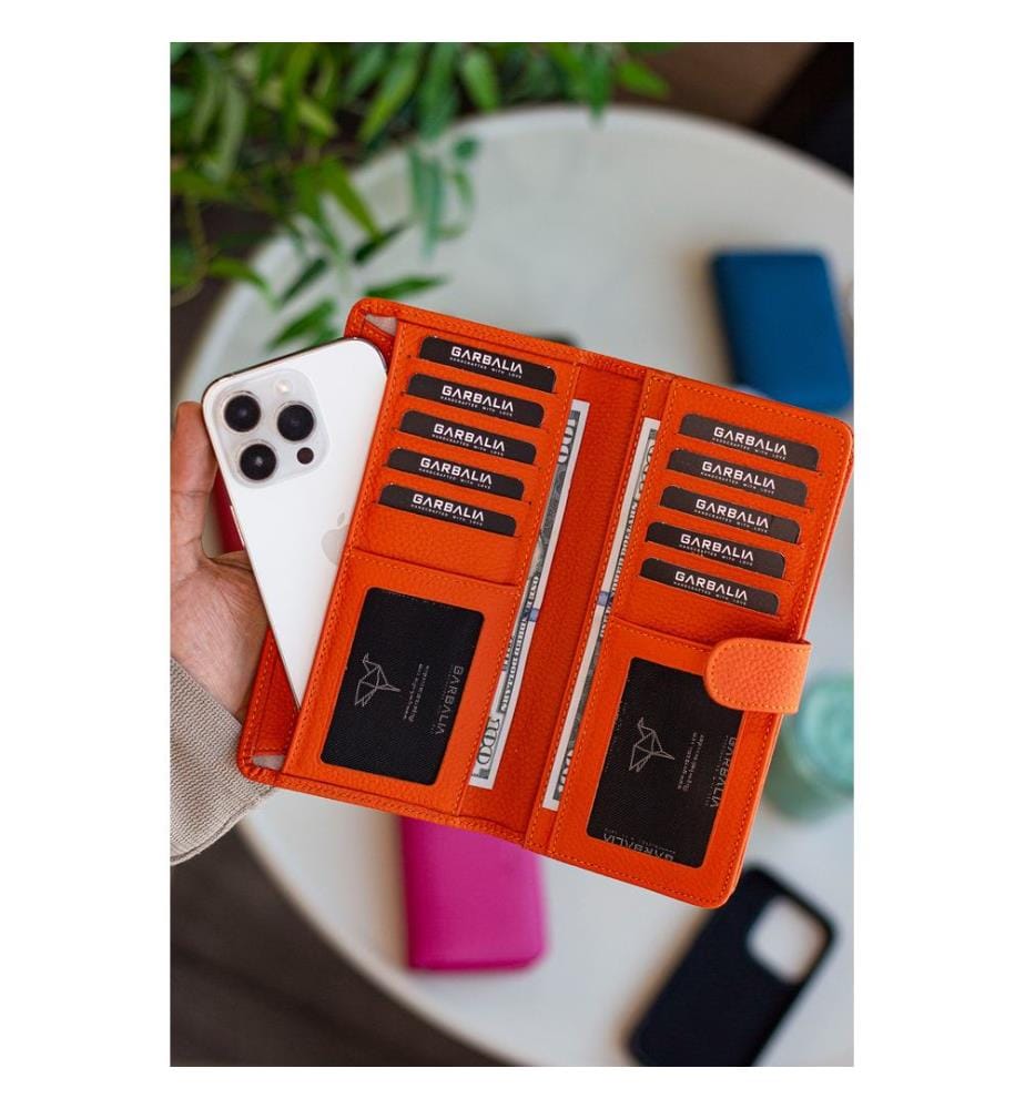 Unisex-Geldbörse, 100 % PU-Leder, Orange