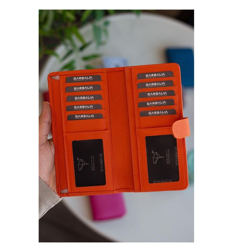 Unisex-Geldbörse, 100 % PU-Leder, Orange