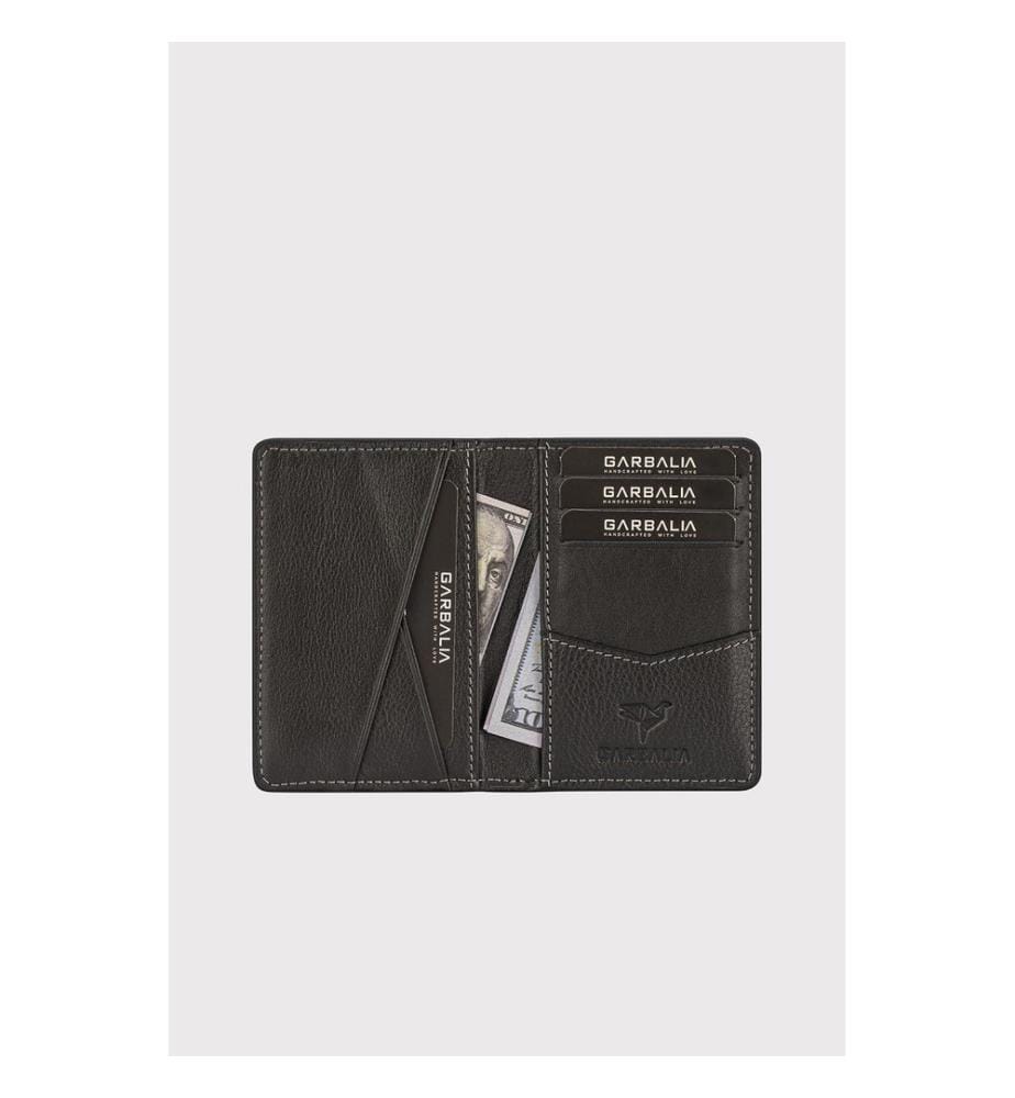 Portefeuille unisexe, 100 % cuir véritable, anthracite