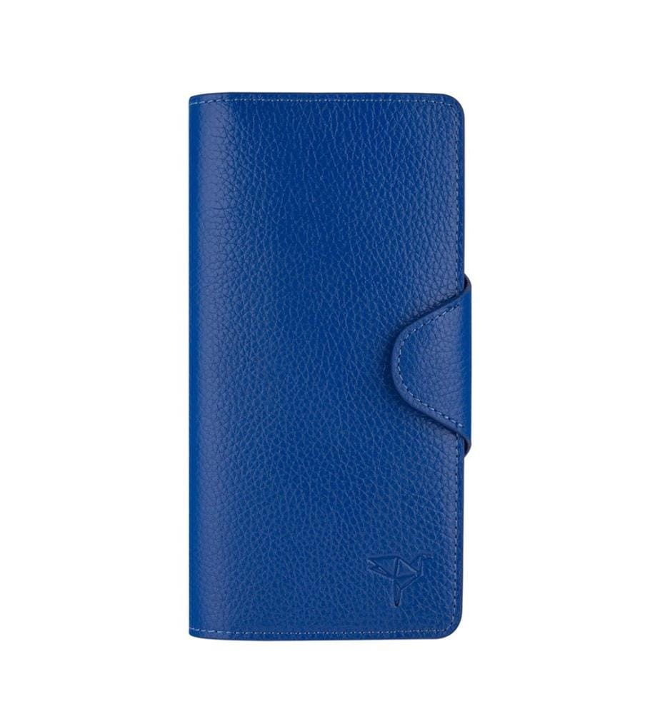 Unisex-Geldbörse, 100 % echtes Leder, Hellblau