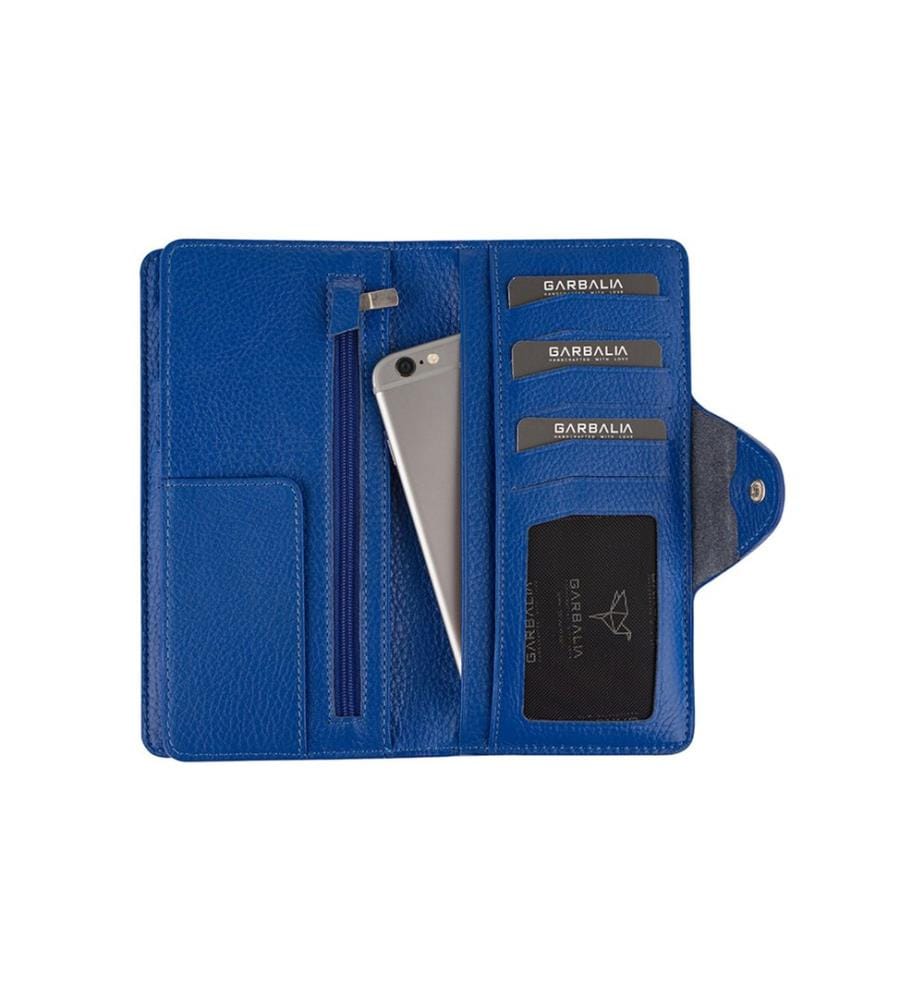 Unisex-Geldbörse, 100 % echtes Leder, Hellblau