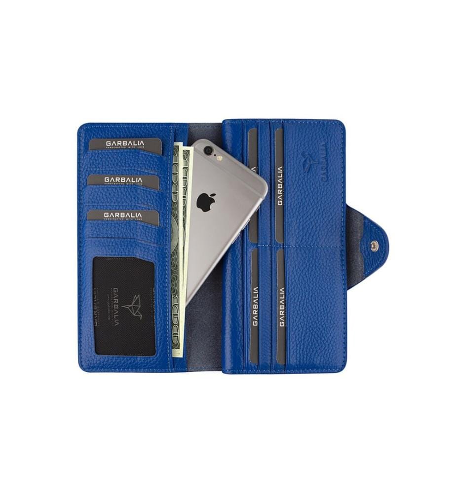 Unisex-Geldbörse, 100 % echtes Leder, Hellblau