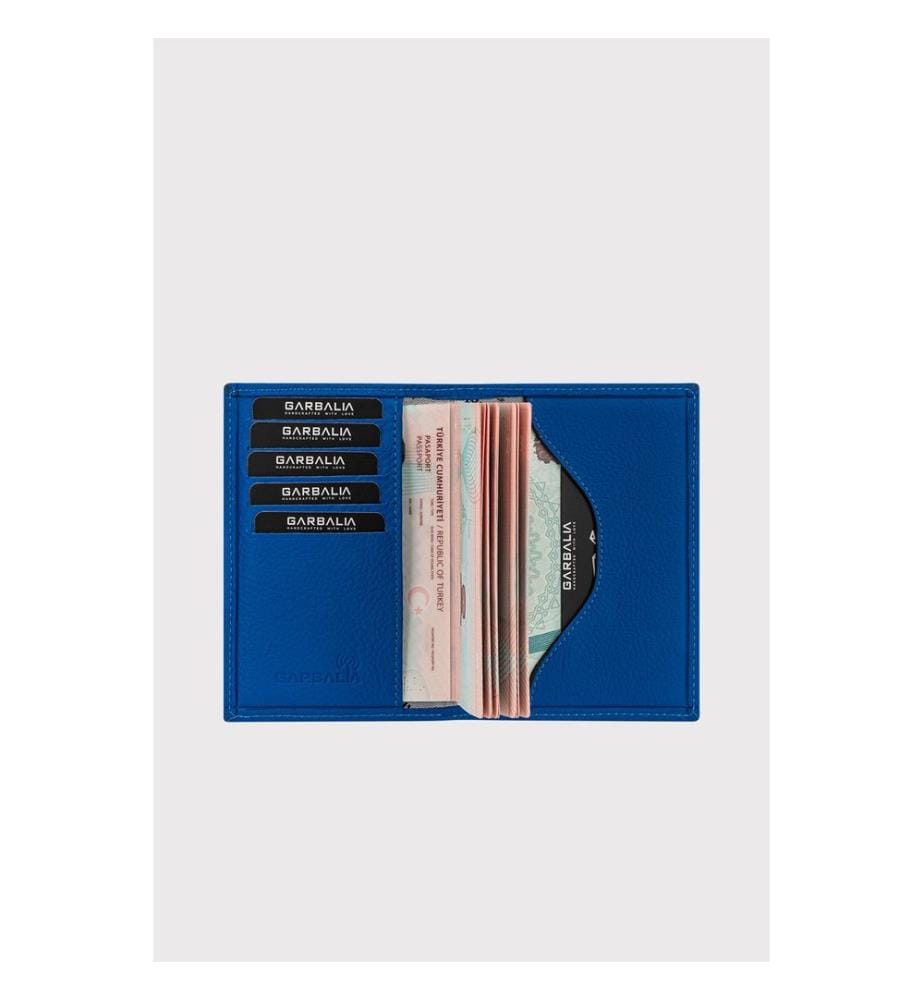Unisex-Geldbörse, 100 % echtes Leder, Hellblau