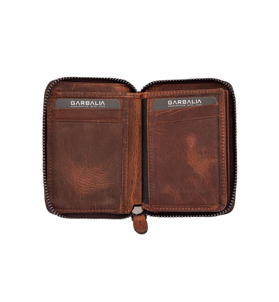 Unisex-Geldbörse, 100 % echtes Leder, hellbraun
