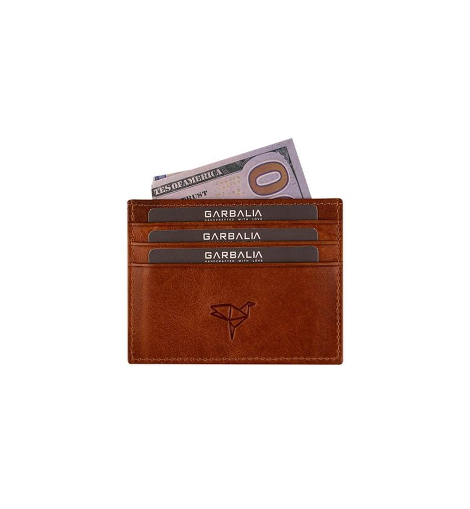 Unisex-Geldbörse, 100 % echtes Leder, hellbraun