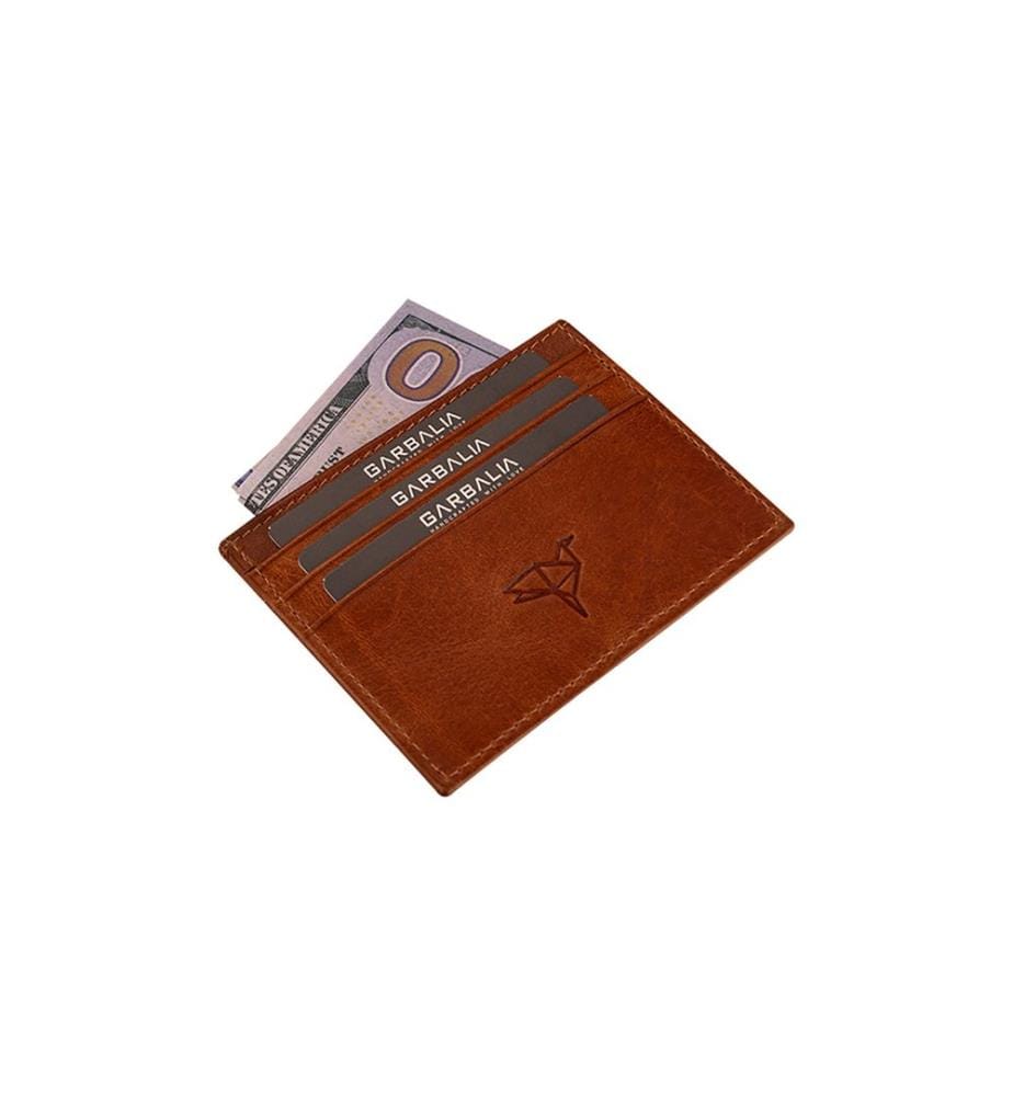 Unisex-Geldbörse, 100 % echtes Leder, hellbraun