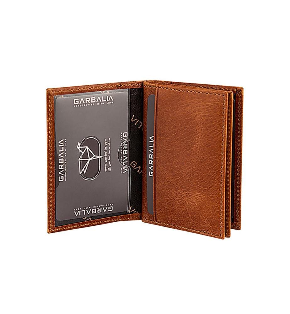 Portefeuille unisexe, 100 % cuir véritable, couleur fauve