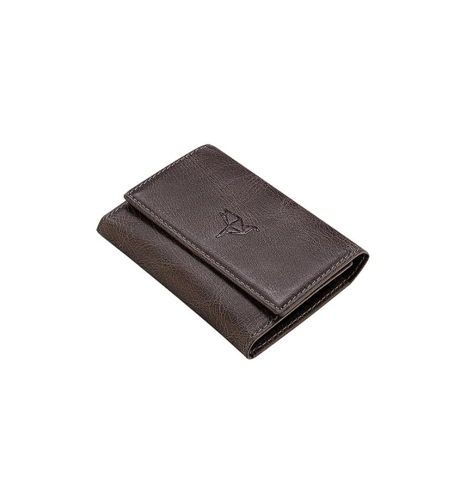 Unisex-Geldbörse, 100 % echtes Leder, Grau