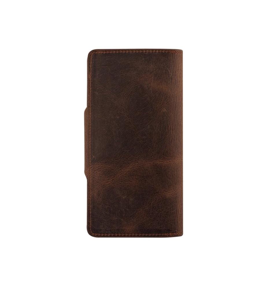 Portefeuille unisexe, 100 % cuir véritable, marron