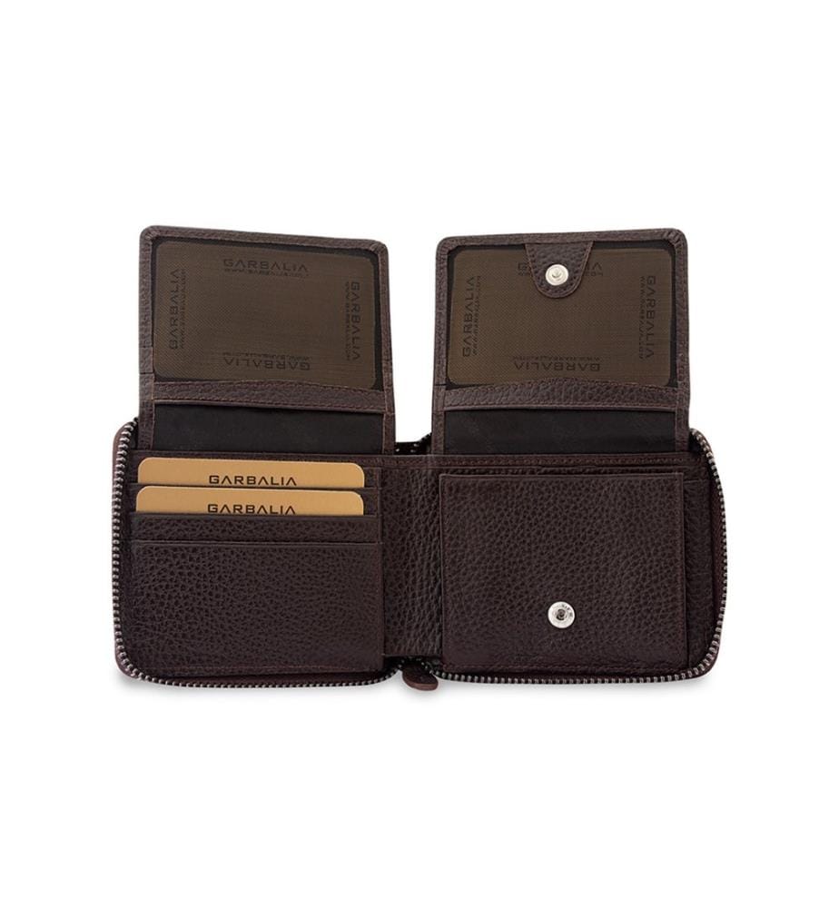 Portefeuille unisexe, 100 % cuir véritable, marron