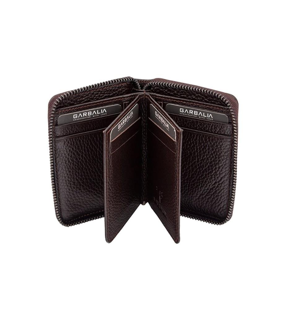 Portefeuille unisexe, 100 % cuir véritable, marron