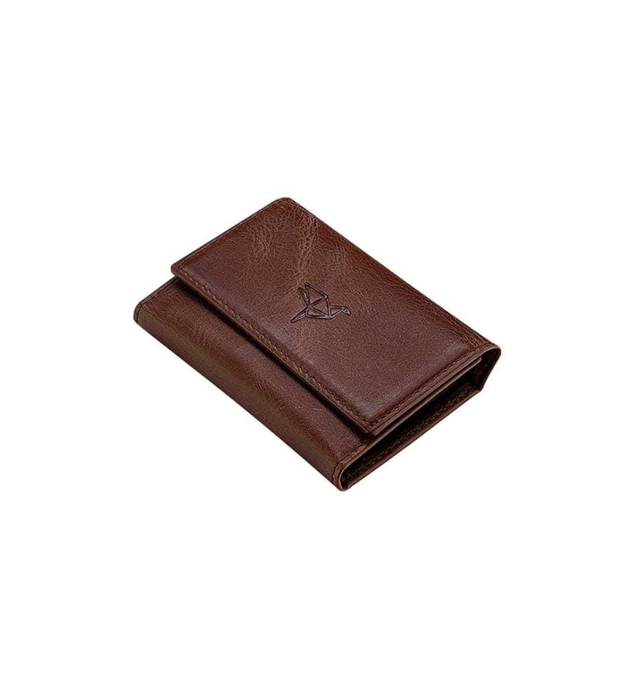 Portefeuille unisexe, 100 % cuir véritable, marron