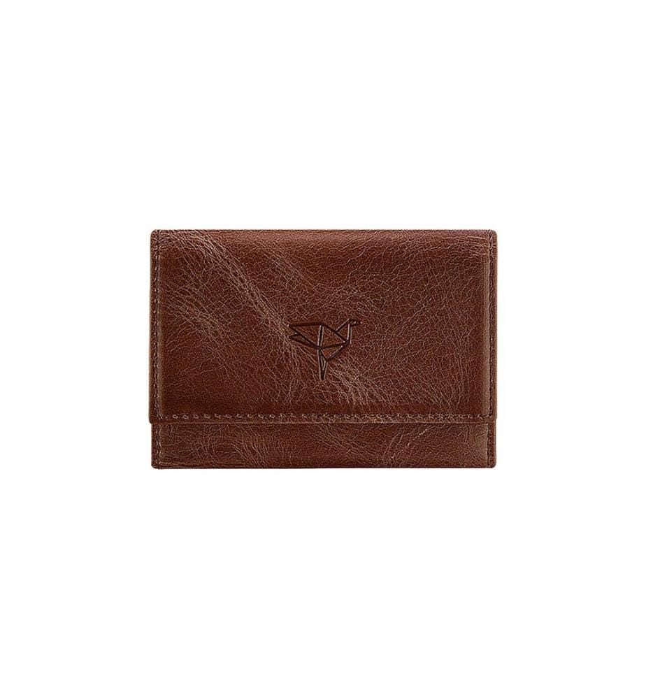 Portefeuille unisexe, 100 % cuir véritable, marron