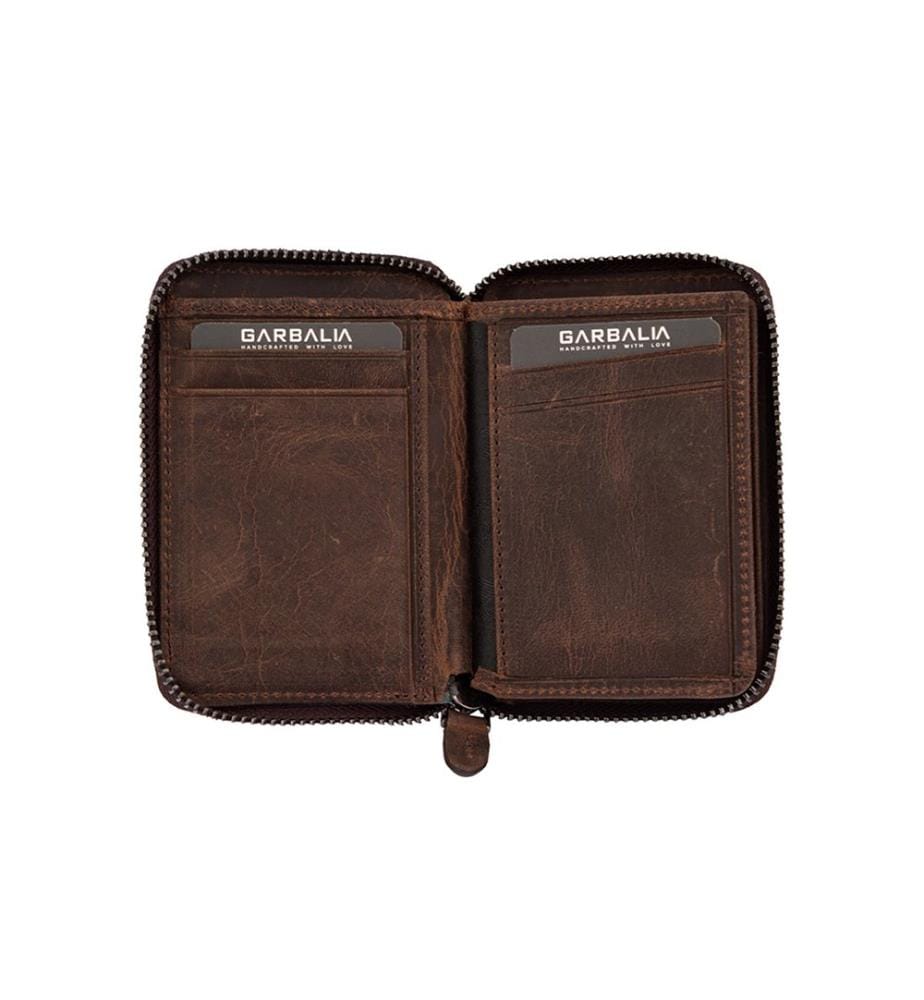 Portefeuille unisexe, 100 % cuir véritable, marron