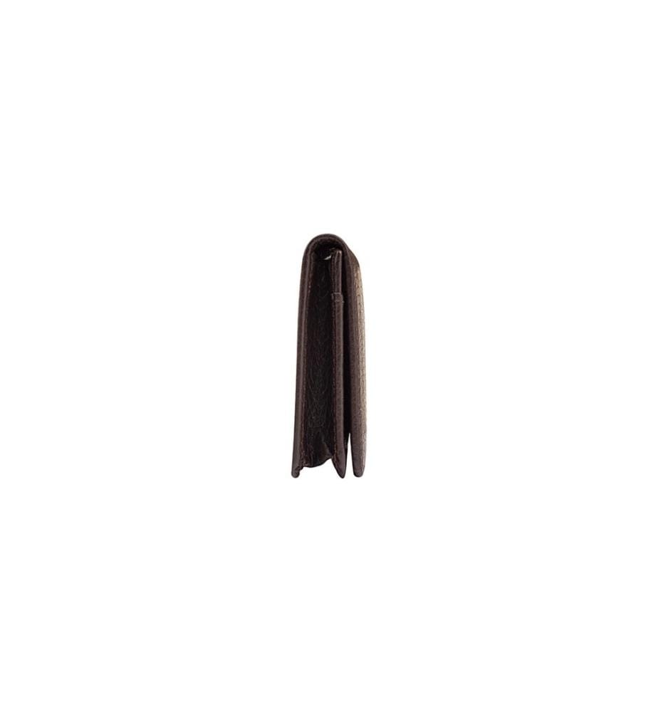 Portefeuille unisexe, 100 % cuir véritable, marron