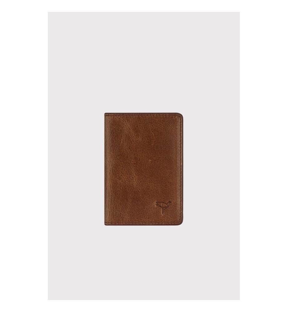Portefeuille unisexe, 100 % cuir véritable, marron