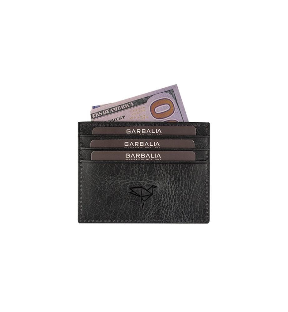 Portefeuille unisexe, 100 % cuir véritable, noir