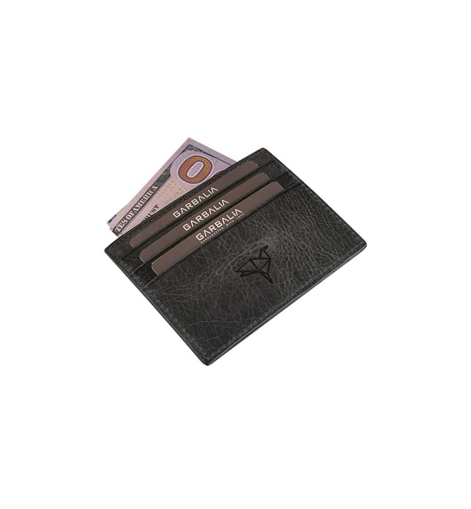 Portefeuille unisexe, 100 % cuir véritable, noir