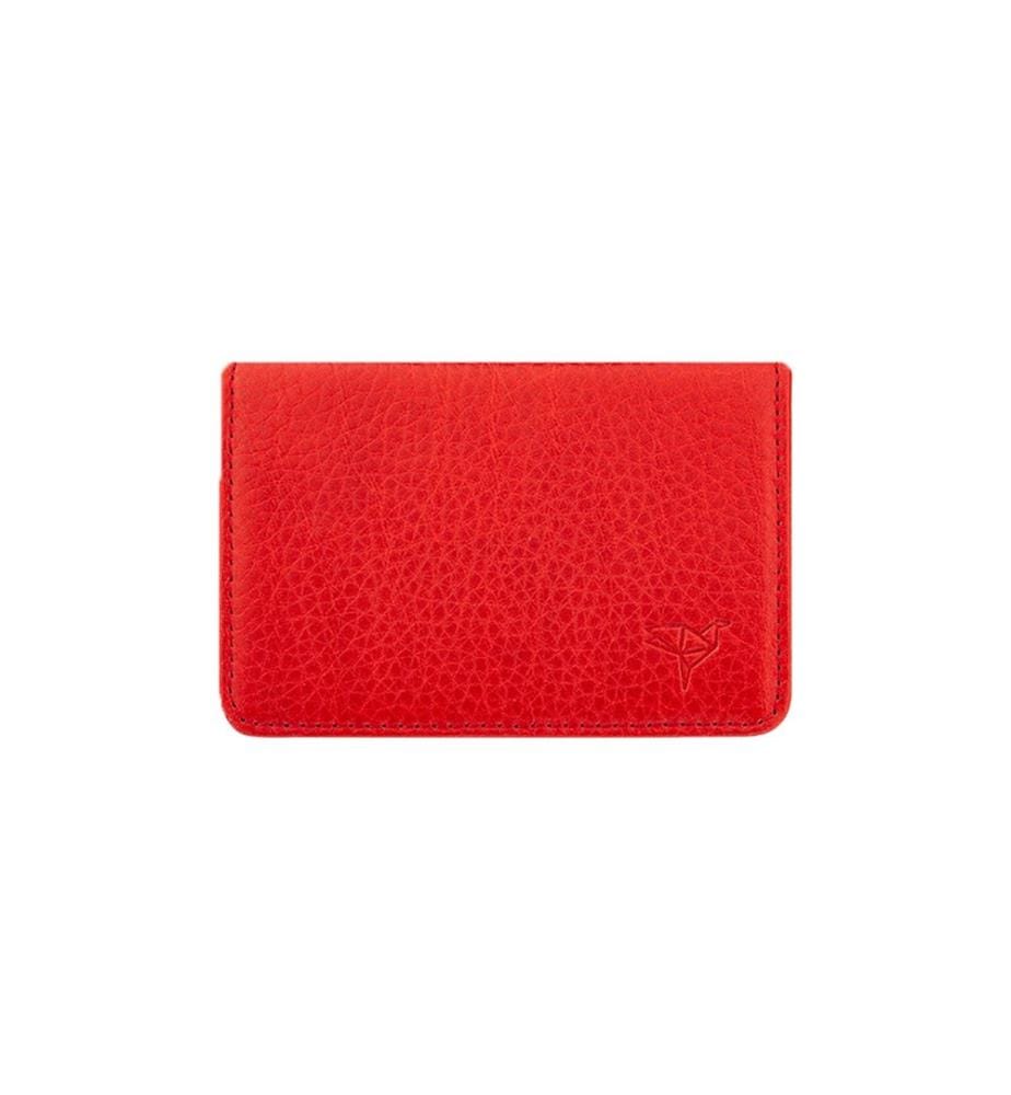 Unisex-Geldbörse, 100 % echtes Leder, Rot