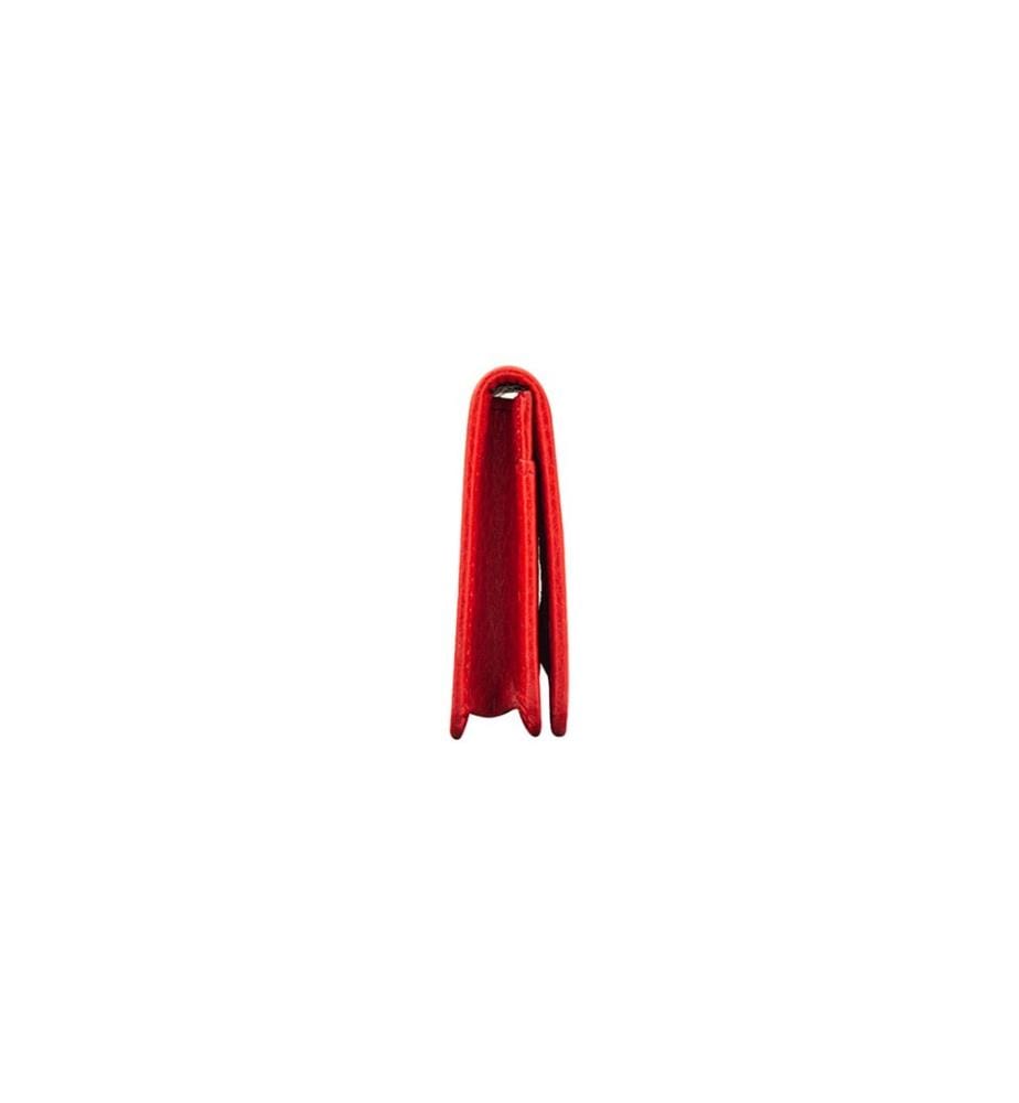 Unisex-Geldbörse, 100 % echtes Leder, Rot