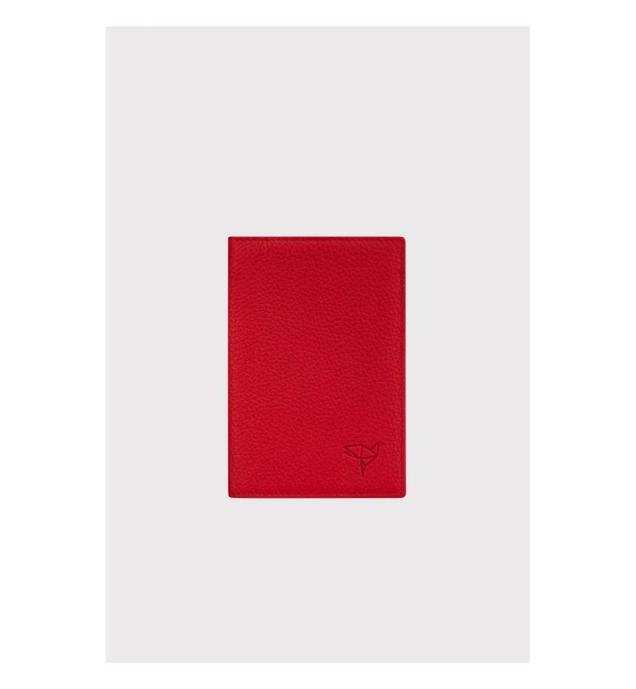 Unisex-Geldbörse, 100 % echtes Leder, Rot