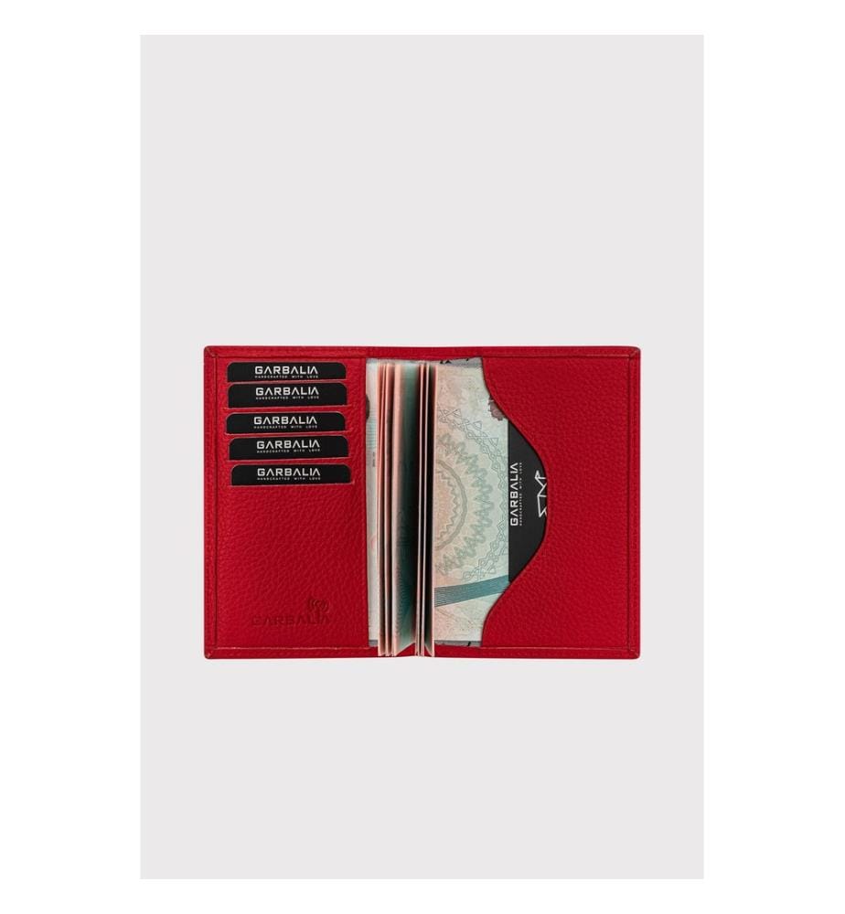 Unisex-Geldbörse, 100 % echtes Leder, Rot