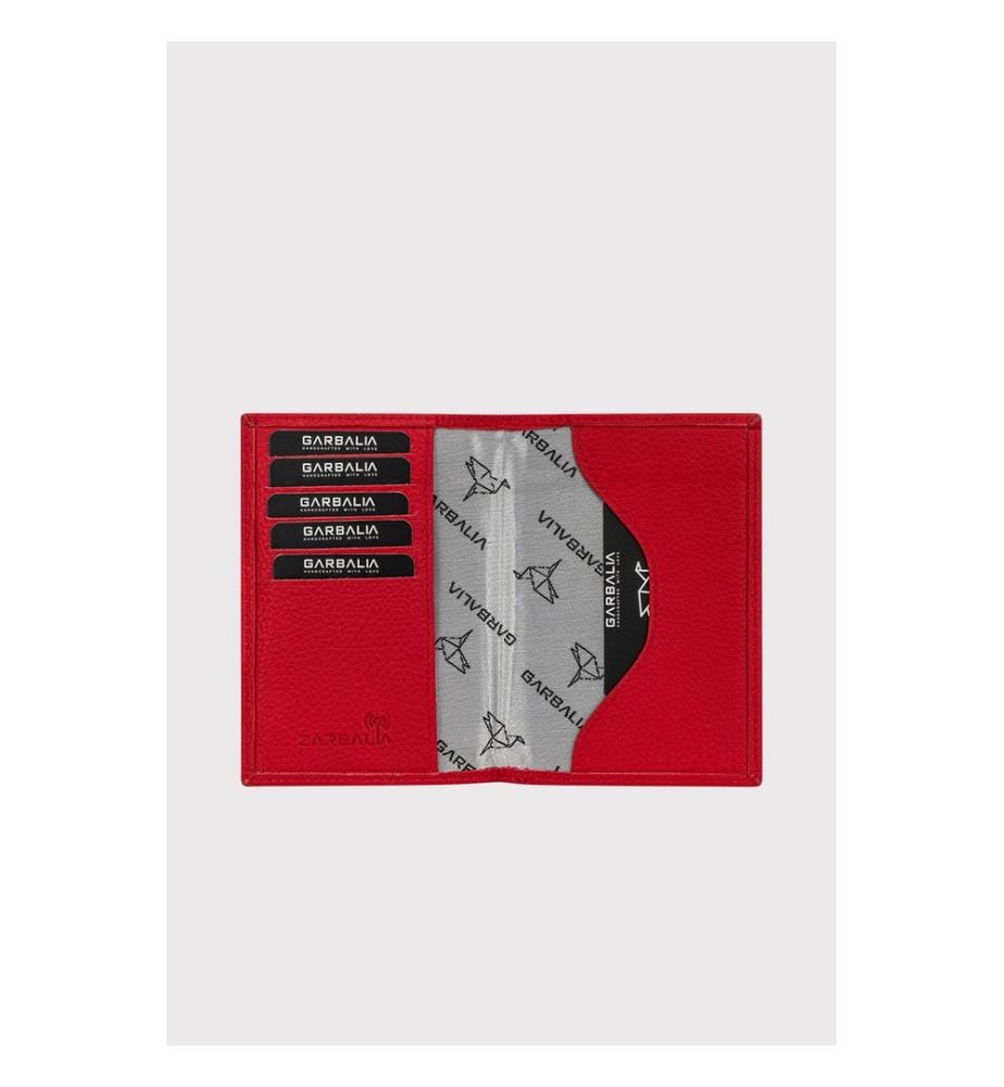 Unisex-Geldbörse, 100 % echtes Leder, Rot