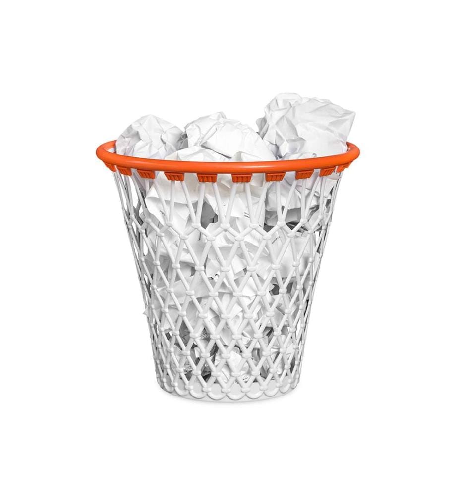 Papierkorb - Modell Hoop - Weiss und Rot