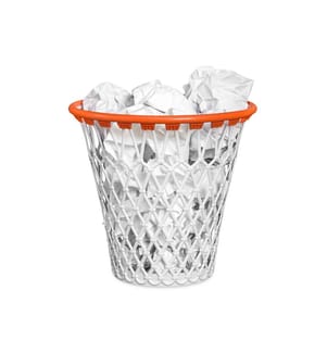 Papierkorb - Modell Hoop - Weiss und Rot