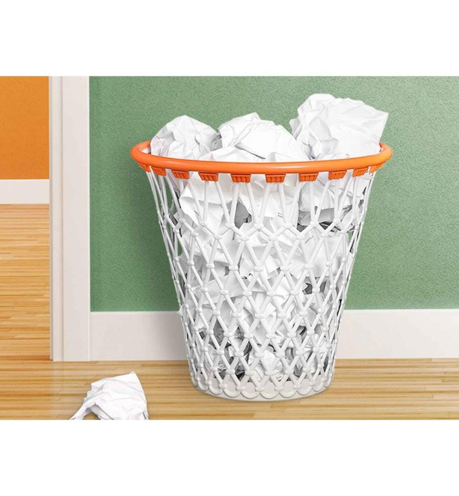 Papierkorb - Modell Hoop - Weiss und Rot
