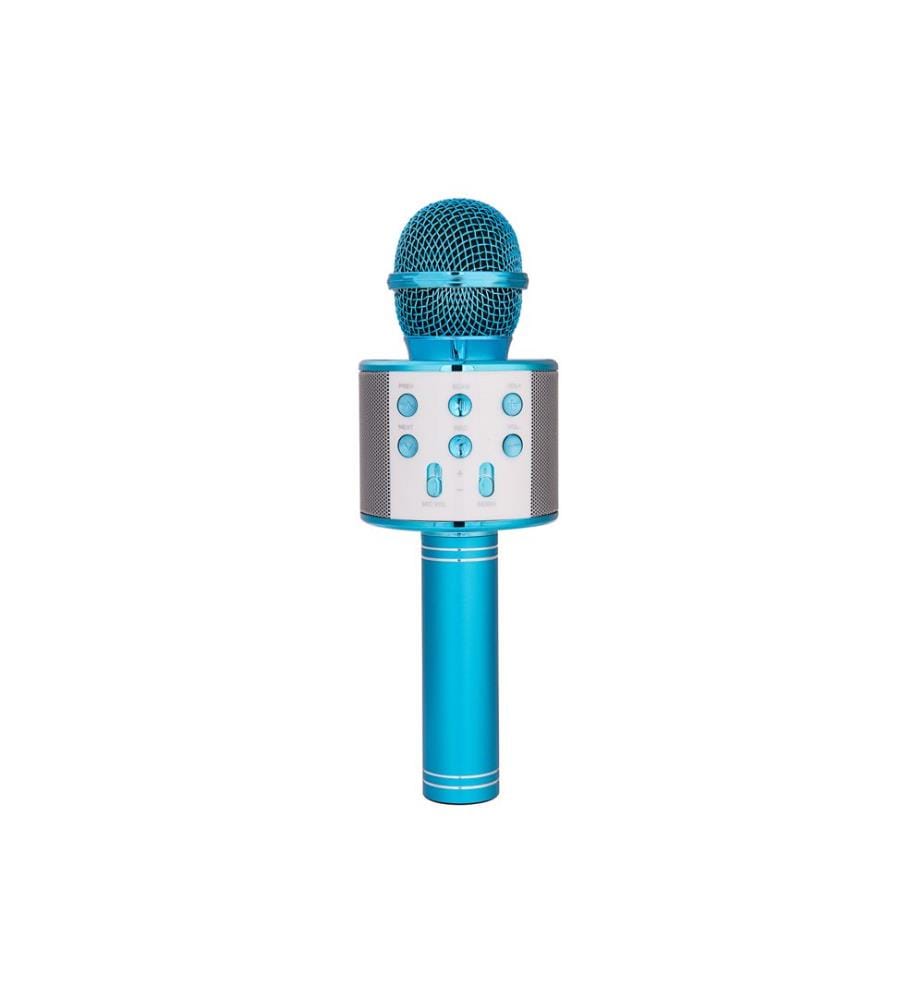 Bluetooth-Karaoke-Mikrofon mit Aufnahmefunktion und Micro-SD - Blau