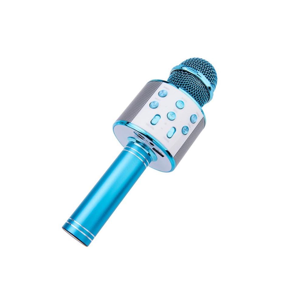 Bluetooth-Karaoke-Mikrofon mit Aufnahmefunktion und Micro-SD - Blau