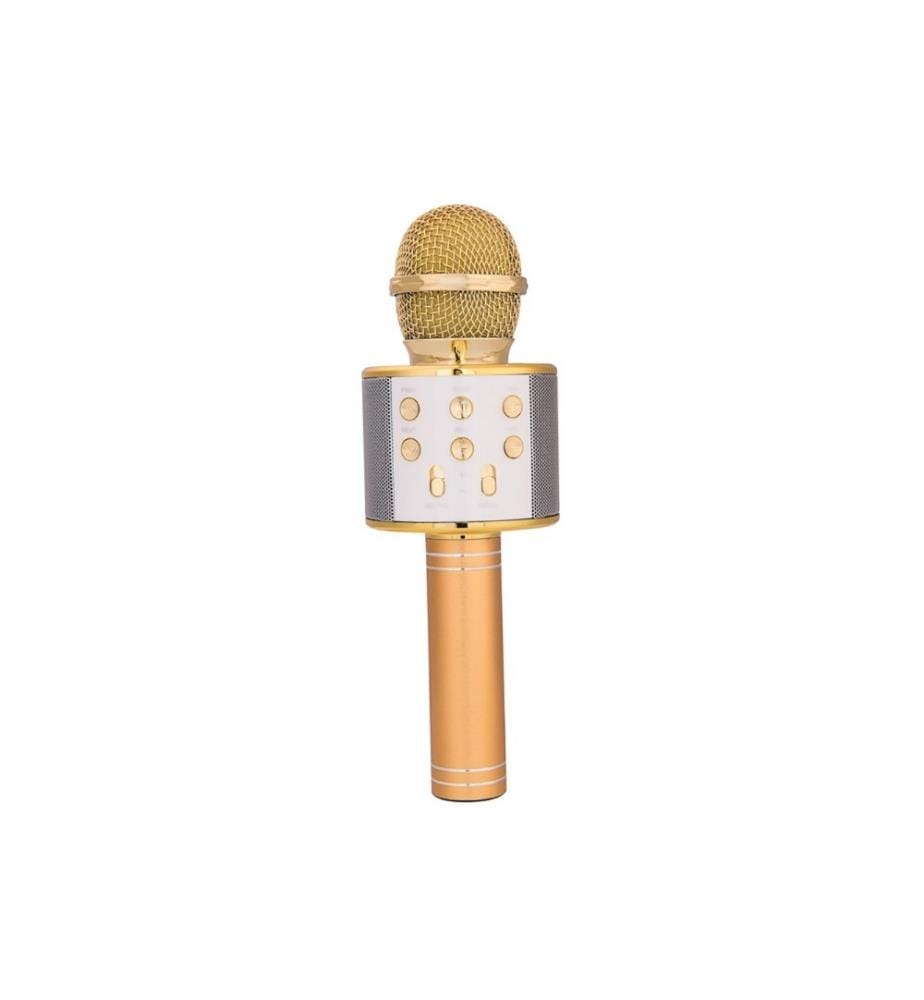 Bluetooth-Karaoke-Mikrofon mit Aufnahmefunktion und Micro-SD-Karte - Gold
