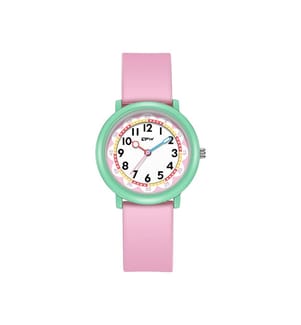 Wasserdichte Kinderuhr Quarz Flex - Rosa / Grün