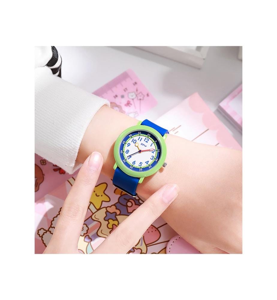 Wasserdichte Kinderuhr Quarz Flex - Blau / Grün