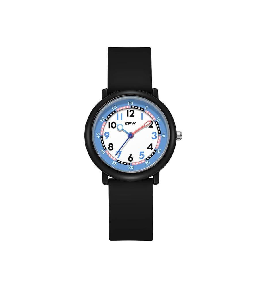 Wasserdichte Kinderuhr Quarz Flex - Schwarz / Blau