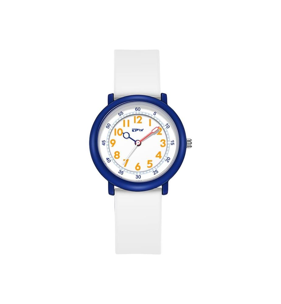 Wasserdichte Kinderuhr Quarz Flex - Weiss / Blau