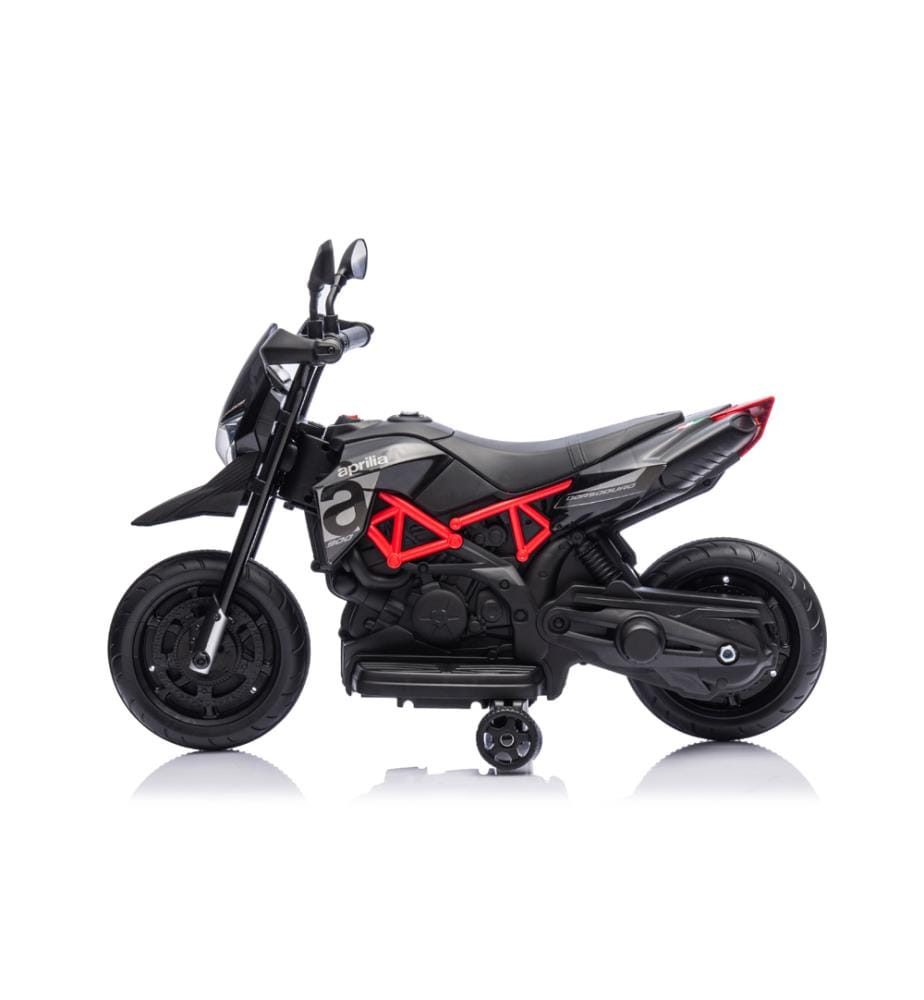 Elektrisches Motorrad Aprilia Dorsoduro 900 6V mit Licht- und Soundeffekten - Schwarz