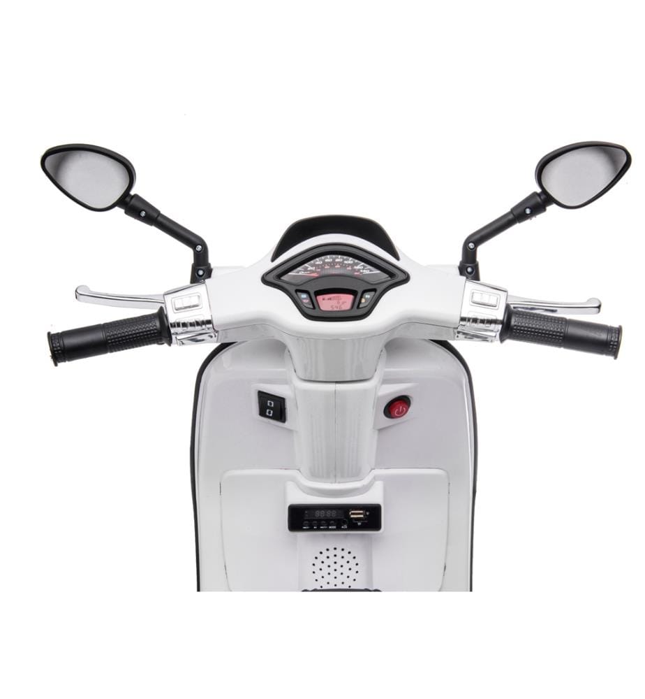 Elektrische Vespa 12V mit Licht- und Soundeffekten - Weiss