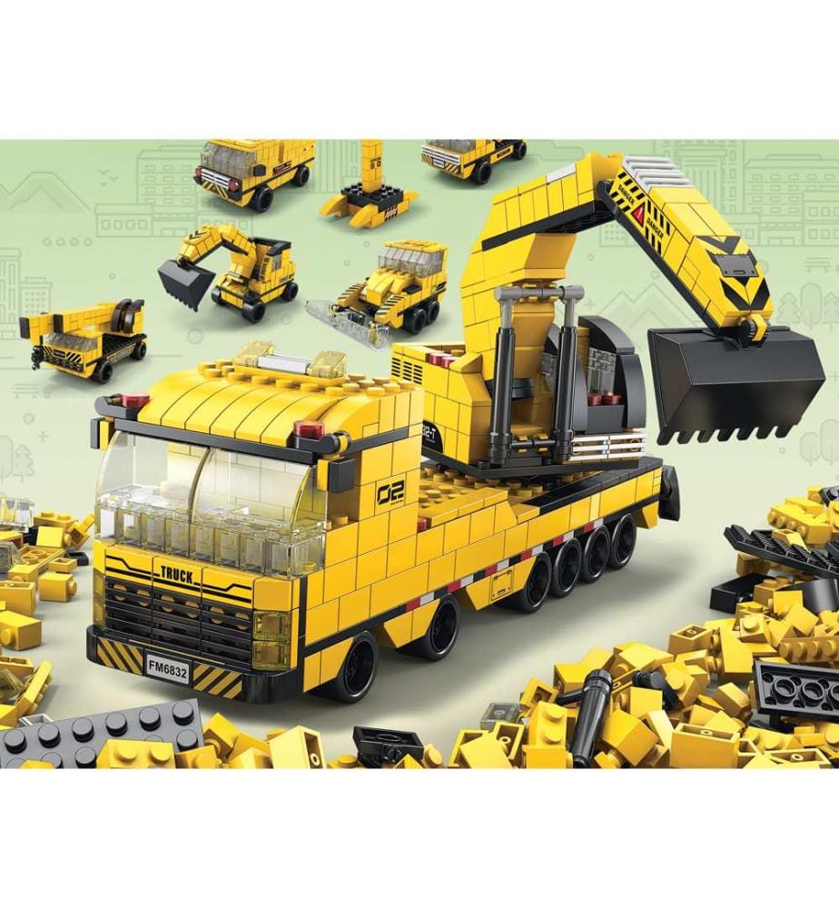 6-in-1-Bauspiel Baustelle 1000 Steine