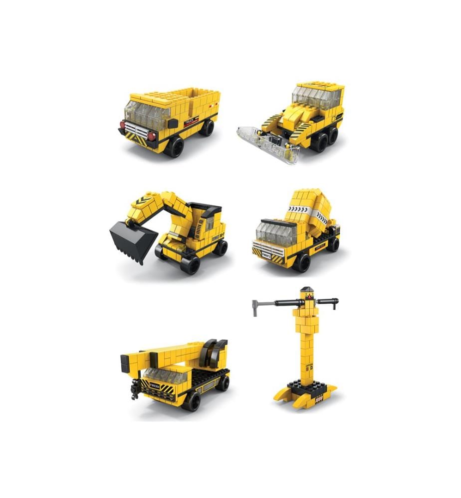 6-in-1-Bauspiel Baustelle 1000 Steine