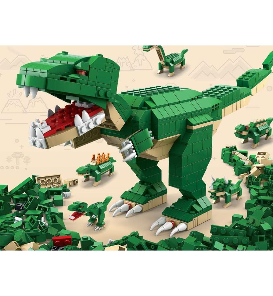 6-in-1-Bauspiel Jurassic 1000 Bricks