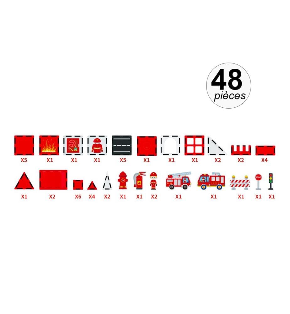 Magnetischer Bausatz Feuerwehrmann 48 Stk.