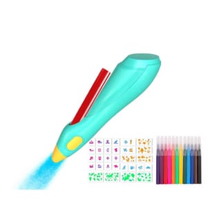 Elektrischer Tintensprühstift mit Zubehör - Blau