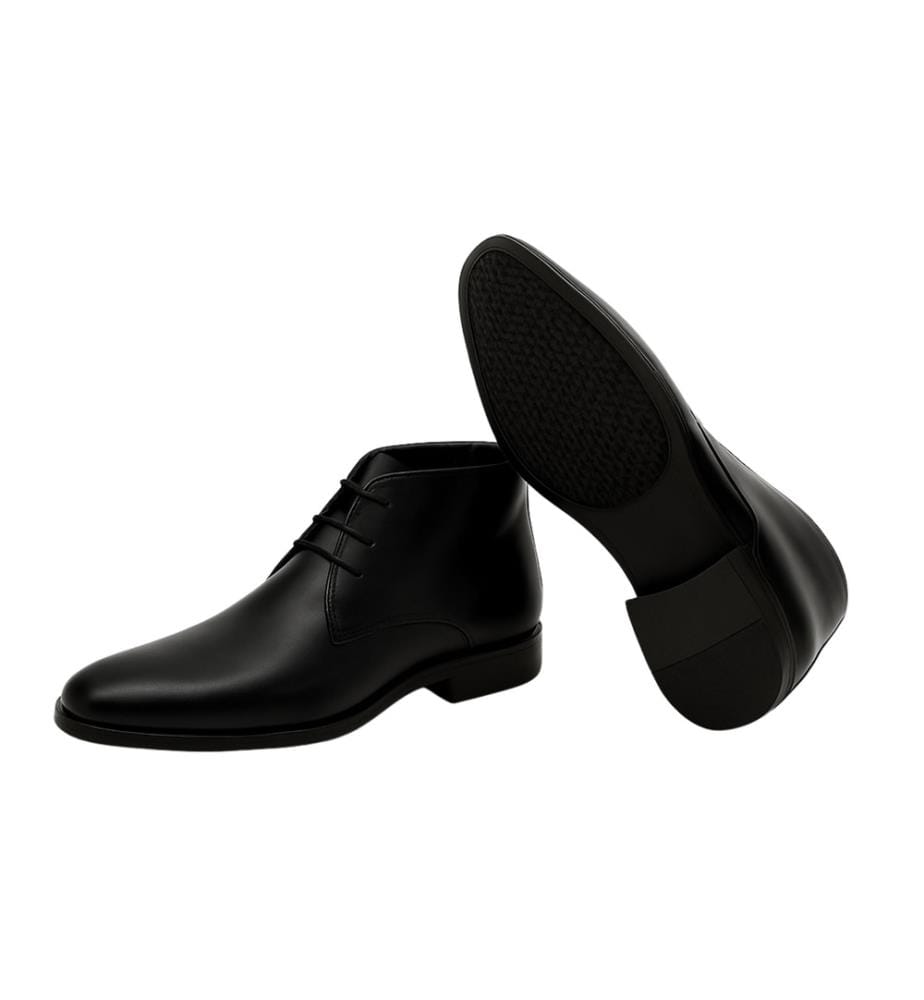 Schwarze Lederstiefel