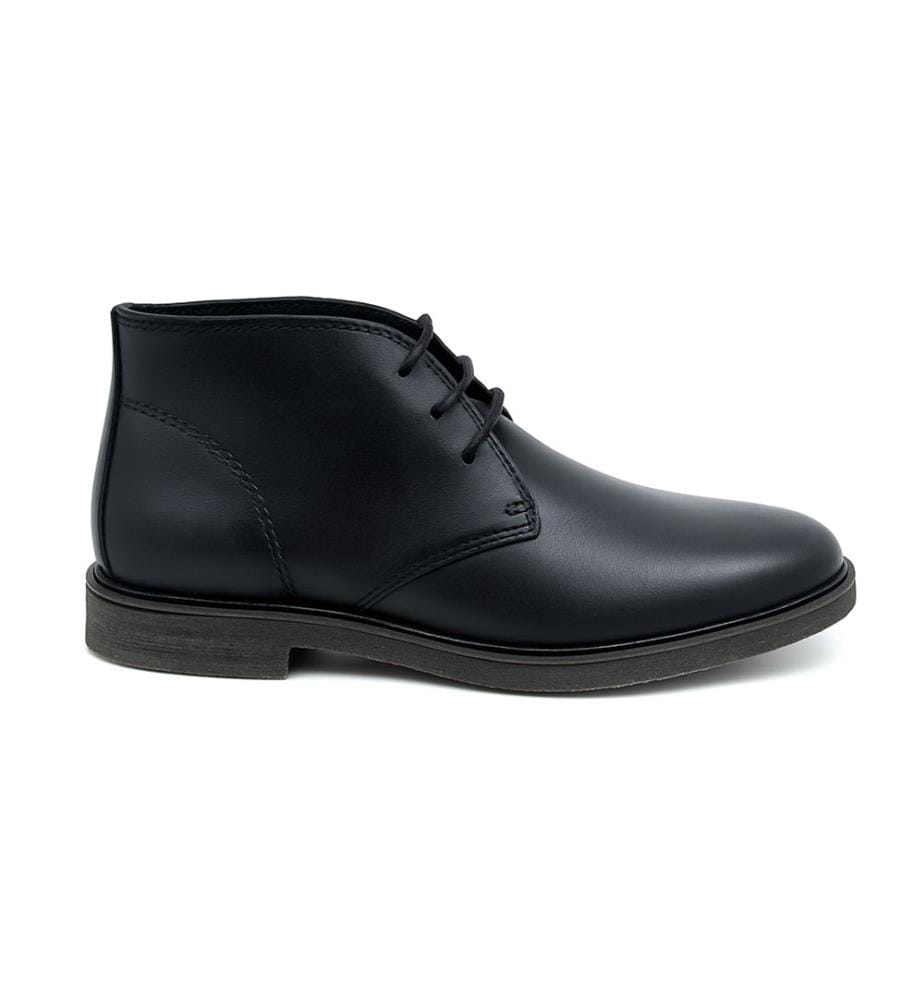 Schwarzer Lederstiefel