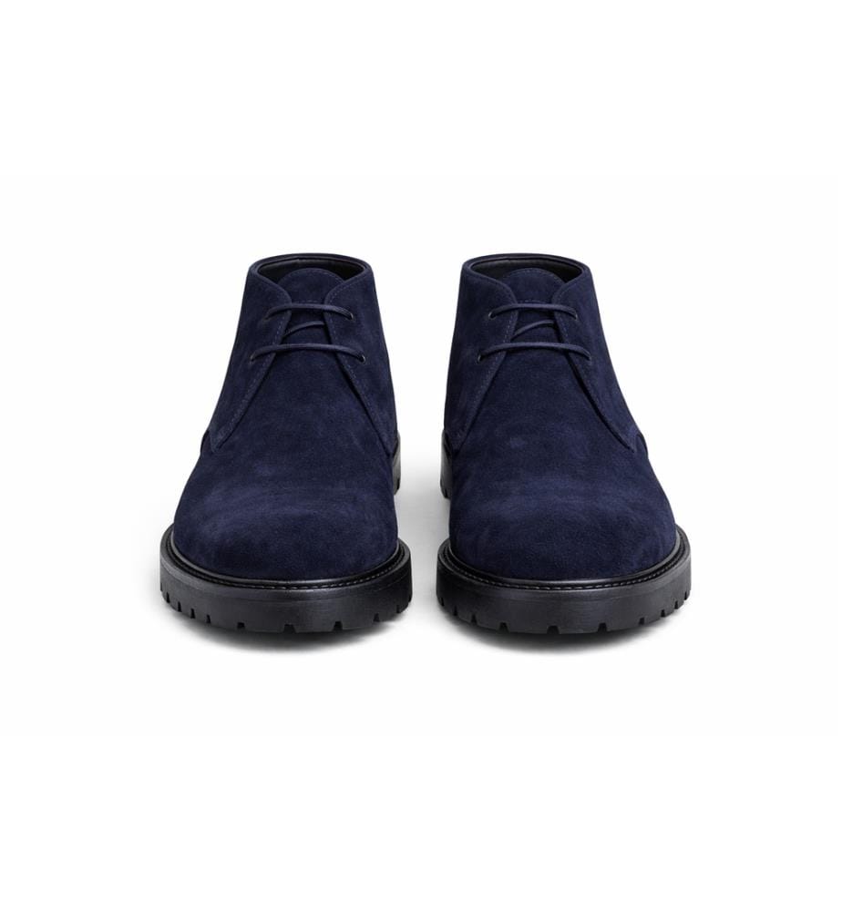 Blaue Wildlederstiefel