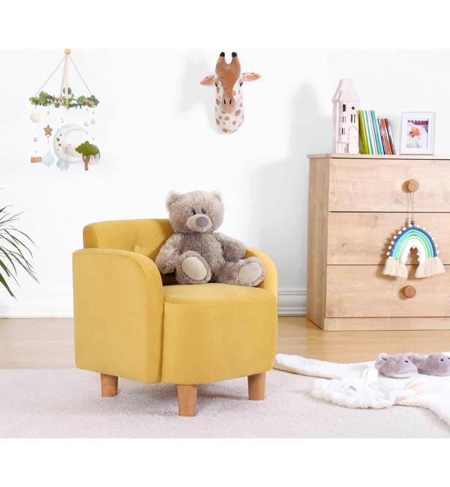 Poltrona per bambini, gialla, cotone