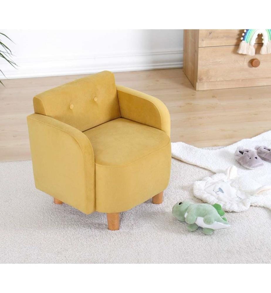 Poltrona per bambini, gialla, cotone